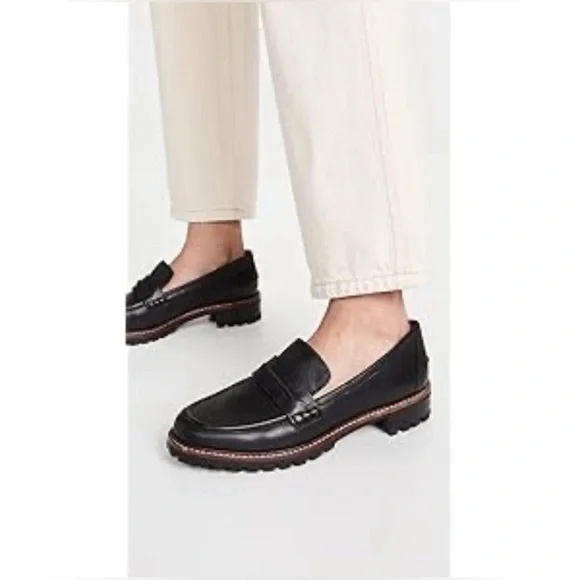 Madewell Black Leather Lug Sole Penny Loafers - Picture 4 of 4